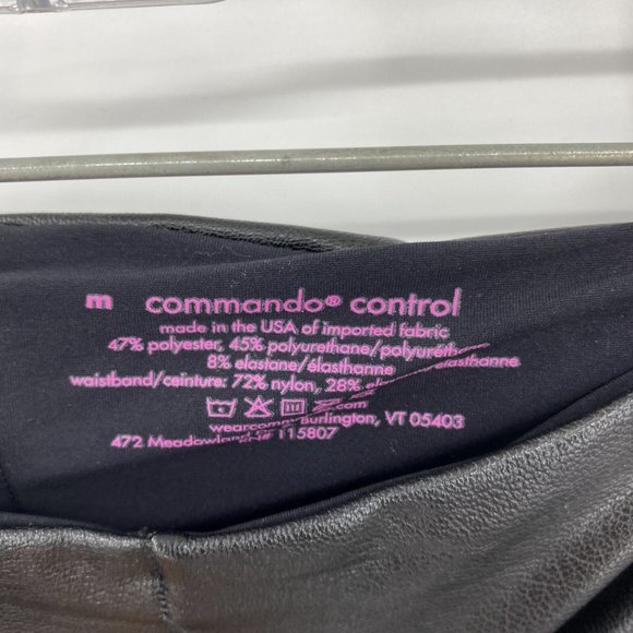 Commando Control Black Leather style Pants Medium - Picture 3 of 8